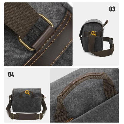 Waxed Canvas Camera Messenger Bag with Adjustable Dividers for DSLR Photography and Travel, L Dusty Yellow, L Army Green, S Army Green, S Dusty Yellow, S Deep Gray