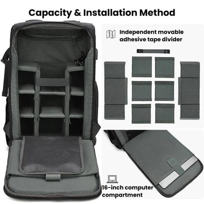 AK818 Waterproof Anti-Theft Dual-Shoulder Camera Bag Large-Capacity Photography Backpack