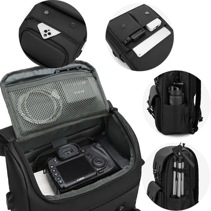 AK818 Waterproof Anti-Theft Dual-Shoulder Camera Bag Large-Capacity Photography Backpack