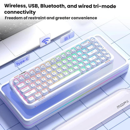 MOFii 711 Pearl Semi-Transparent Triple-Mode Bluetooth RGB Backlit Wireless Keyboard