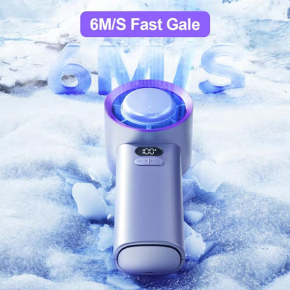 Rechargeable Handheld & Desktop Fan with Cooling Ice Mode, 100 Speed Turbo Fan, Smart Display, Portable Personal Fan for Outdoor & Office