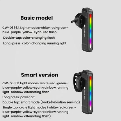 Outdoor Bike Colorful Taillight Night Warning Light For Mountain & Road Bikes, SMILING SHARK CW-D386A Basic Version, SMILING SHARK CW-D386B Smart Version
