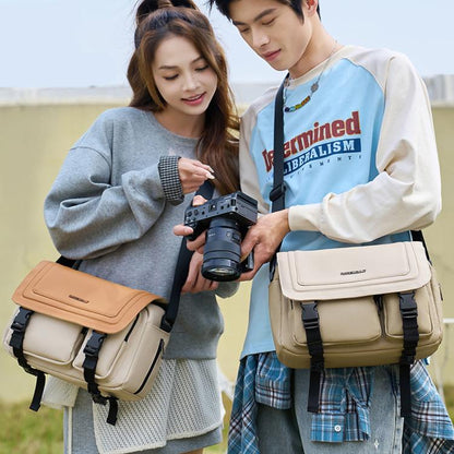 QISEMIAN Crossbody Camera Bag Water-Resistant Sling Messenger Bag With Tripod Mount, XK0040 Orange, XK0040 Green