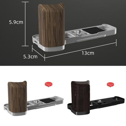 For Fujifilm X100VI Flymile Camera L-Shaped Handgrip With Cold Shoe Thumb Rest Bracket, For Fujifilm X100VI Silver Walnut, For Fujifilm X100VI Black Ebony
