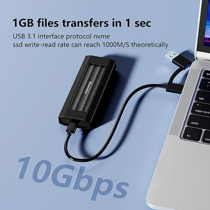 Blueendless 10Gbps M.2 SSD Enclosure External Type-C 3.2 Portable Hard Drive Case, NVMe Protocol With USB Cable Black Gray, NVMe Protocol With USB/Type-C 2 In 1 Cable Black Gray, NVMe Protocol With USB Cable Silver Orange...