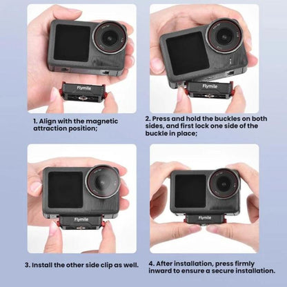 For DJI Osmo Action 3 / 4 / 5 Pro Flymile Magnetic Quick-Release Expansion Adapter Base, For DJI Osmo Action 3 / 4 / 5 Pro