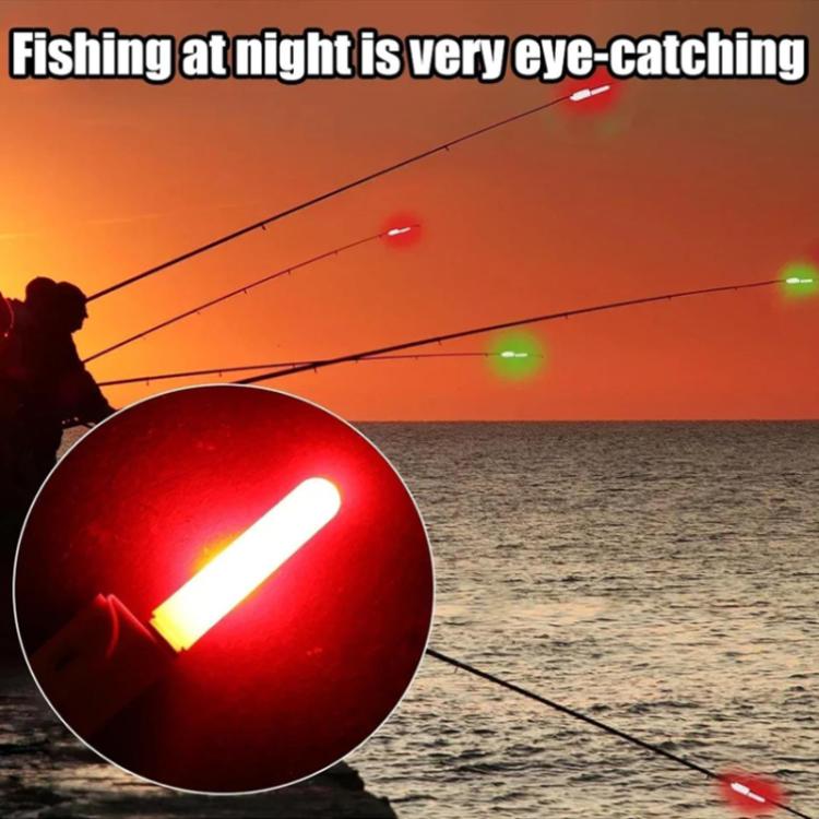 20pcs Slanted-bottom Night Fishing Electronic Rod Tip Light Waterproof Fishing Tackle, Round-headed Green Light, Round-headed Red Light, Bite-activated Flashing Light