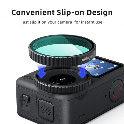 For DJI Osmo Action 6 Camera aMagisn Quick Release Filter Protective Lens Cover, UV, CPL, ND8+ND16+ND32+ND64, CPL-ND8+ND16+ND32
