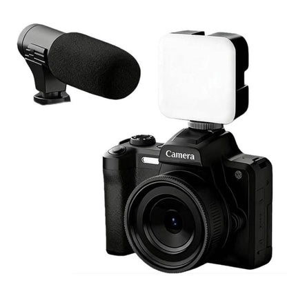 HD Retro Digital Camcorder Camera Portable Micro DSLR Camera, DC101 + Microphone, DC101 + Fill Light, DC101 + Microphone + Fill Light