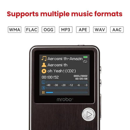 Mrobo HiFi Music Player With DAC Chip - 1.77-Inch Color Screen, Scroll Wheel Control, Supports Lossless Audio & AMV Video, 8GB, 16GB, 32GB, 64GB, 128GB, 256GB