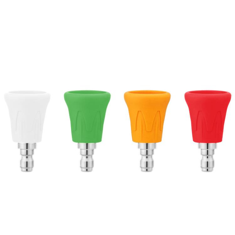 1/4 inch Car Wash Machine Splash-Proof Quick-Connect Nozzle with Soft Rubber Cover, 0-degree Red 035, 15-degree Yellow 035, 25-degree Green 035, 40-degree White 035, 0-degree Red 040, 15-degree Yellow 040, 25-degree Green 040, 40-degree White 040