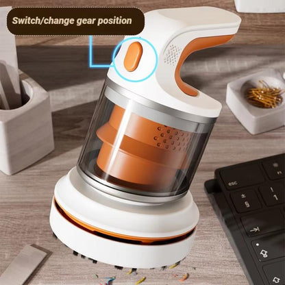 Mini Desktop Vacuum Cleaner 2-Speed USB Rechargeable, for Eraser Shavings & Keyboard Dust with Brush Nozzle