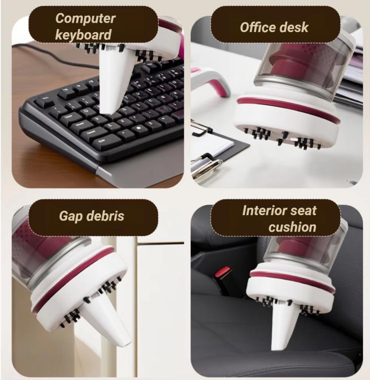 Mini Desktop Vacuum Cleaner 2-Speed USB Rechargeable, for Eraser Shavings & Keyboard Dust with Brush Nozzle