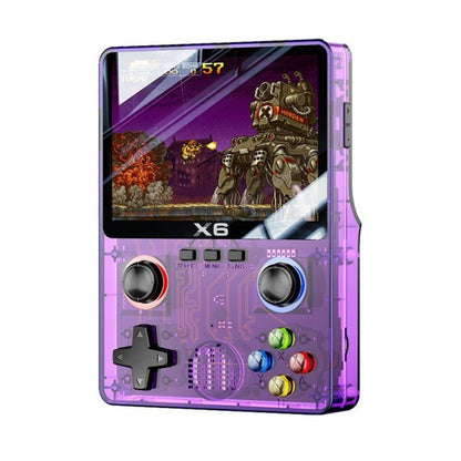 X6 Gaming Console Handheld Emulator Multi-Functional Retro Dual-Joystick HD Color Screen 32G Arcade, Single-player, Dual-Player