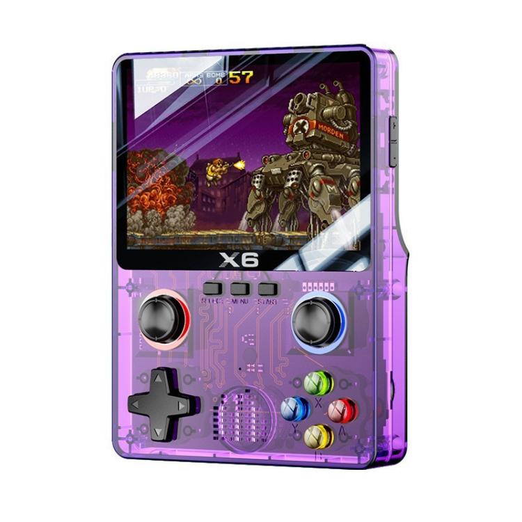 X6 Gaming Console Handheld Emulator Multi-Functional Retro Dual-Joystick HD Color Screen 32G Arcade, Single-player, Dual-Player