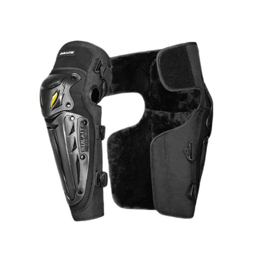 SULAITE Winter Thickened Warm Motorcycle Riding Windproof Gear, Knee Pads 2pcs /Set, Elbow Pads 2pcs /Set, Protective Gear 4pcs /Set