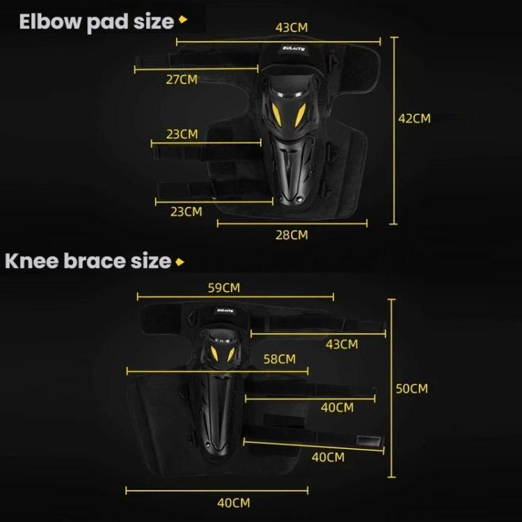 SULAITE Winter Thickened Warm Motorcycle Riding Windproof Gear, Knee Pads 2pcs /Set, Elbow Pads 2pcs /Set, Protective Gear 4pcs /Set