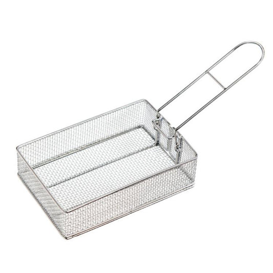 COOL CAMP Camping Stainless Steel Foldable Strainer Frying Basket for Outdoor Cooking,, 175 x 120 x 50mm