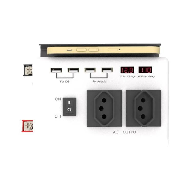 4-USB Dual-Socket Inverter Socket Car Digital Display Power Conversion Outlet, EU Plug 12V To 220V, US Plug 12V To 110V, Brazil Plug 12V To 110V, Brazil Plug 12V To 220V