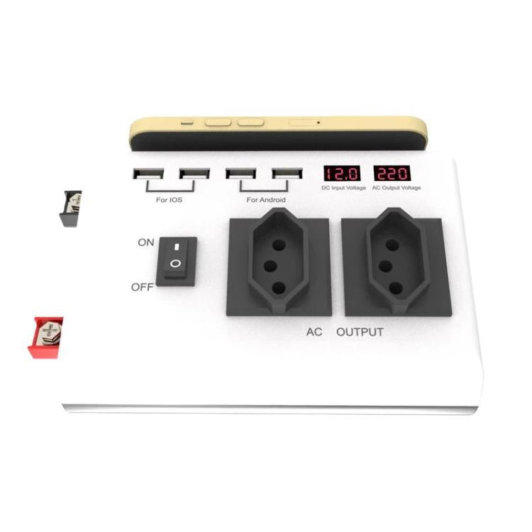 4-USB Dual-Socket Inverter Socket Car Digital Display Power Conversion Outlet, EU Plug 12V To 220V, US Plug 12V To 110V, Brazil Plug 12V To 110V, Brazil Plug 12V To 220V