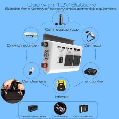 4-USB Dual-Socket Inverter Socket Car Digital Display Power Conversion Outlet, EU Plug 12V To 220V, US Plug 12V To 110V, Brazil Plug 12V To 110V, Brazil Plug 12V To 220V