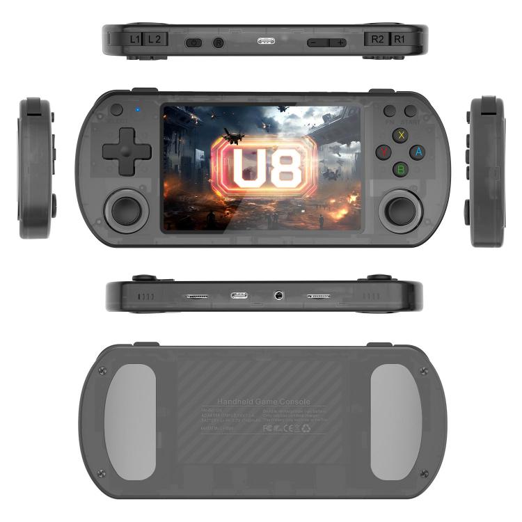 U8 Retro Handheld Game Console Open-Source 4 Inch HD IPS Screen Portable Console, 64G, 128G