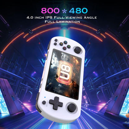 U8 Retro Handheld Game Console Open-Source 4 Inch HD IPS Screen Portable Console, 64G, 128G