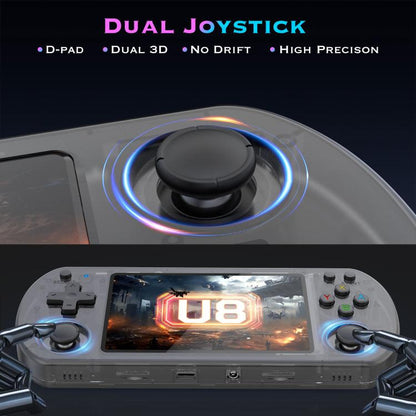 U8 Retro Handheld Game Console Open-Source 4 Inch HD IPS Screen Portable Console, 64G, 128G