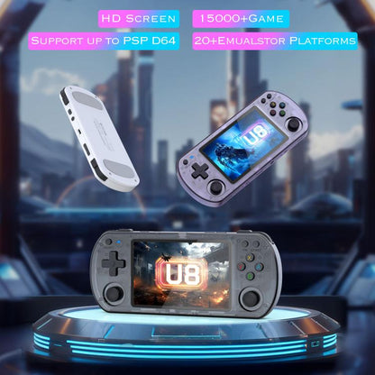 U8 Retro Handheld Game Console Open-Source 4 Inch HD IPS Screen Portable Console, 64G, 128G