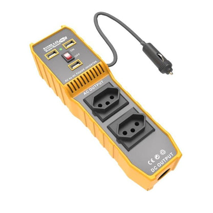 3-USB Dual-Socket Car Power Inverter Vehicle Power Converter, EU Plug 12V To 220V, US Plug 12V To 110V, Brazil Plug 12V To 110V, Brazil Plug 12V To 220V