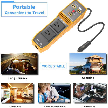 3-USB Dual-Socket Car Power Inverter Vehicle Power Converter, EU Plug 12V To 220V, US Plug 12V To 110V, Brazil Plug 12V To 110V, Brazil Plug 12V To 220V