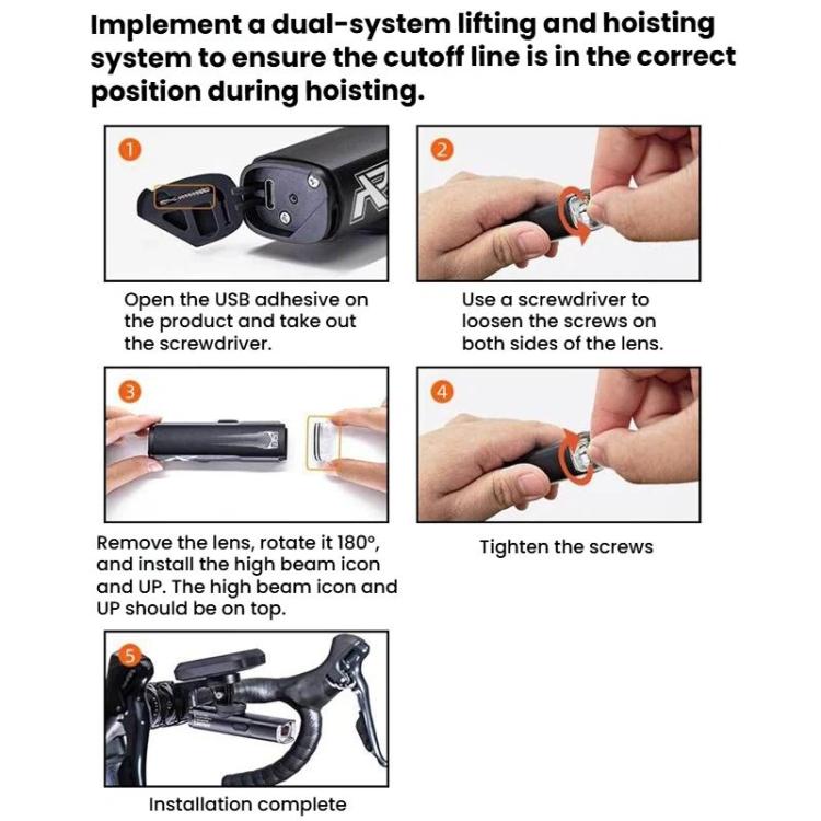 ENLEE EN-22 IP66 Waterproof High-Brightness Bike Headlight Anti-Glare Night Riding Light, 1600LM Black, 1600LM Grey, 2000LM Black, 2000LM Grey