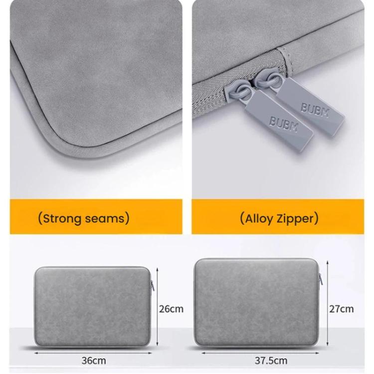 PU Suede Laptop Sleeve Case Business Notebook & Tablet Protective Inner Bag with Soft Lining, BUBM 13-inch, BUBM 14 Inch