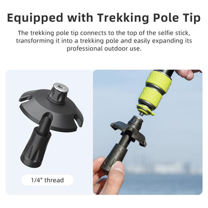 aMagisn 1.1m Aluminum Telescopic Selfie Stick for Cycling Photography Camera Monopod, Only Stick, With Trekking Pole Tip