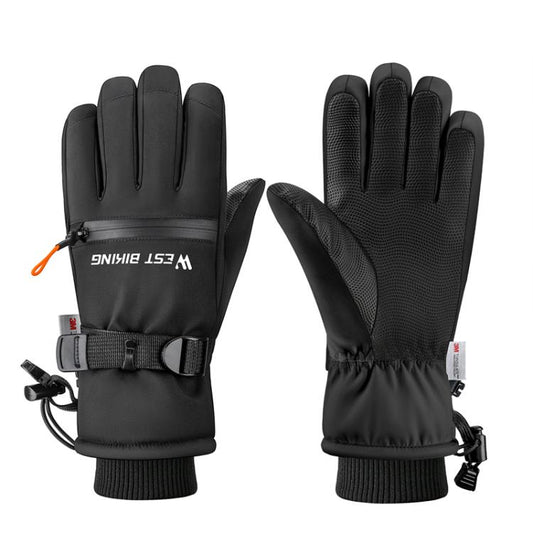 WEST BIKING Touchscreen Ski Gloves Windproof & Waterproof Winter Gloves with Anti-Slip Palm, Zipper Pocket for Snow Pass, S, M, L, XL