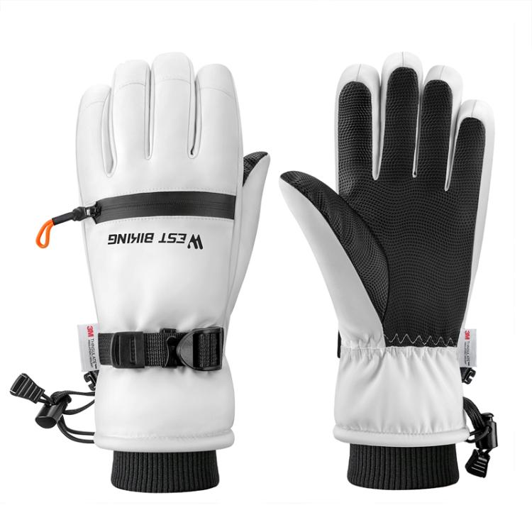 WEST BIKING Touchscreen Ski Gloves Windproof & Waterproof Winter Gloves with Anti-Slip Palm, Zipper Pocket for Snow Pass, S, M, L, XL