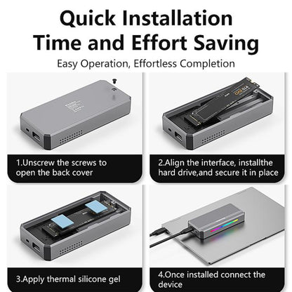 USB4 External SSD Enclosure With RGB L & External Fan M.2 NVMe SSD Reader, M280U4 PLUS