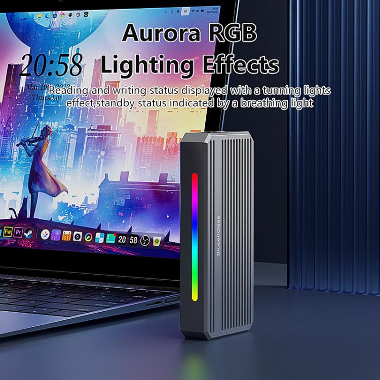 USB4 External SSD Enclosure With RGB L & External Fan M.2 NVMe SSD Reader, M280U4 PLUS