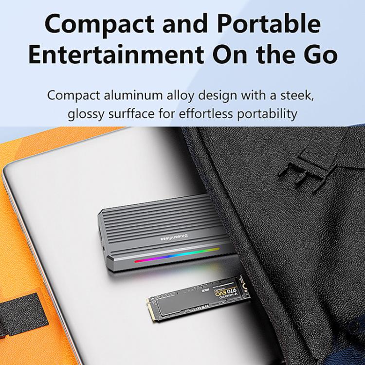 USB4 External SSD Enclosure With RGB L & External Fan M.2 NVMe SSD Reader, M280U4 PLUS