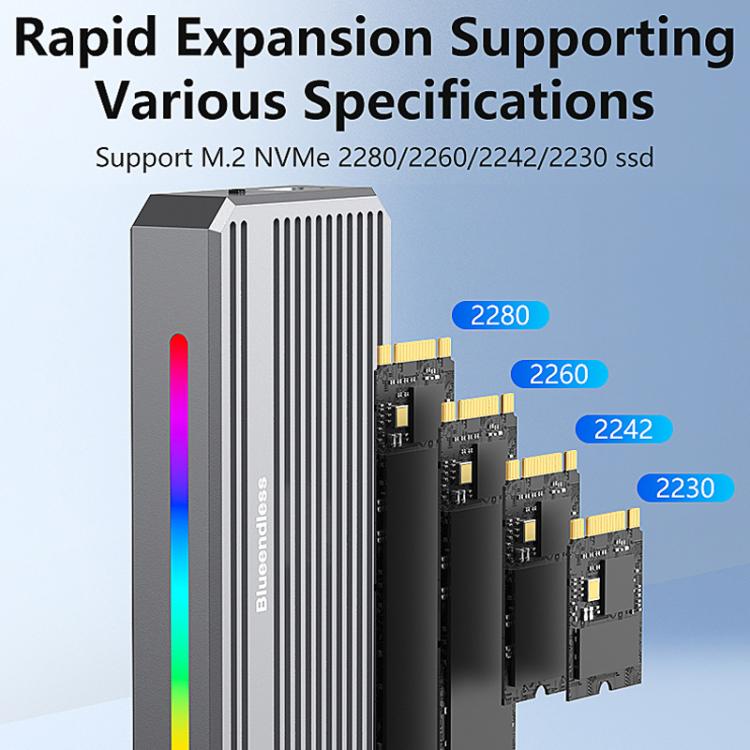 USB4 External SSD Enclosure With RGB L & External Fan M.2 NVMe SSD Reader, M280U4 PLUS