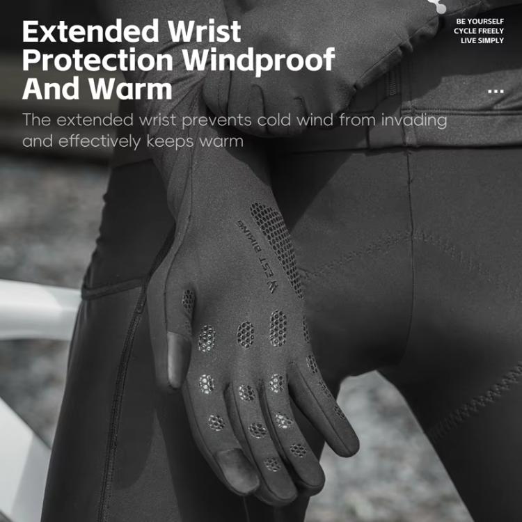 WEST BIKING Touchscreen Winter Bicycle Gloves Fleece-Lined Full Finger Thermal Gloves for Road Biking