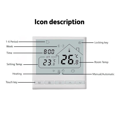 WIFI Floor Thermostat Support Tuya Smart Home App Remote Control Underfloor Heating Temperature Regulator, 220V 16A, 220V 3A