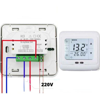 16A Floor Thermostat Underfloor Heating Temperature Regulator, No WiFi, WiFi Version