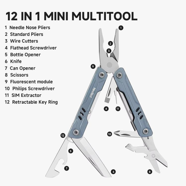 NexTool S11 Mini Sailor 11-In-1 Outdoor Multi Tool Pocket Knife Folding Pliers Wire Cutters EDC Survival Kit, S11 Blue, S11 Black