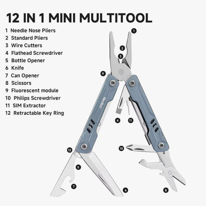 NexTool S11 Mini Sailor 11-In-1 Outdoor Multi Tool Pocket Knife Folding Pliers Wire Cutters EDC Survival Kit, S11 Blue, S11 Black