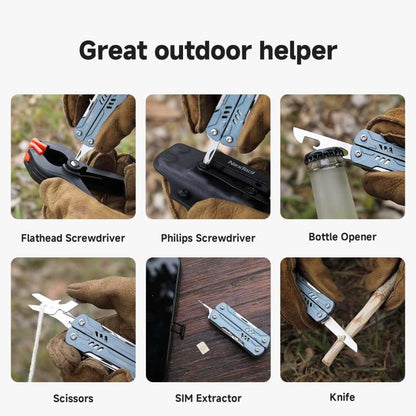 NexTool S11 Mini Sailor 11-In-1 Outdoor Multi Tool Pocket Knife Folding Pliers Wire Cutters EDC Survival Kit, S11 Blue, S11 Black