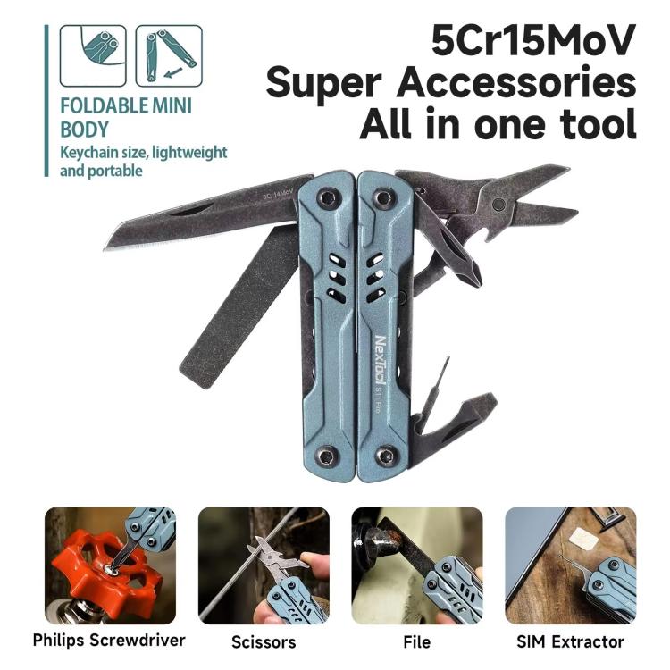 NexTool S11 Pro Mini Sailor 12-In-1 Outdoor Multi Tool Pocket Knife Folding Pliers Wire Cutters EDC Survival Kit, S11 Pro