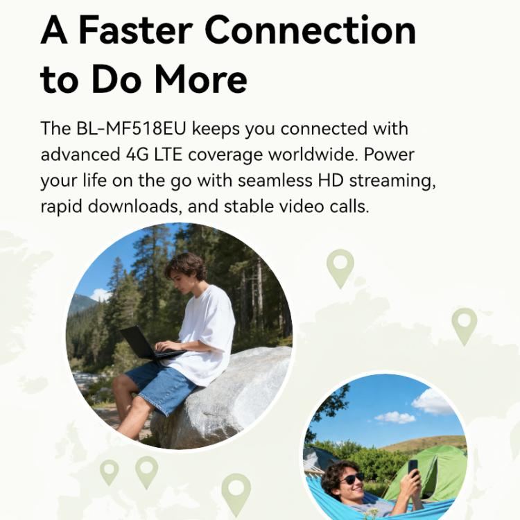 AX300Mbps 4G LTE Mobile Wi-Fi 6 SIM Card Outdoor European Edition Mobile WiFi With Battery, LB-LINK BL-MF518EU