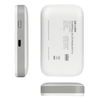 AX300Mbps 4G LTE Mobile Wi-Fi 6 SIM Card Outdoor European Edition Mobile WiFi With Battery, LB-LINK BL-MF518EU