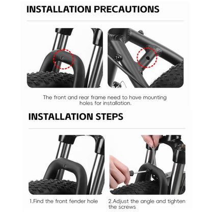 WEST BIKING Extra Wide & Long Mountain Bike Fenders, Full Coverage Mud Guards for 20 22 24 Inch Bicycles